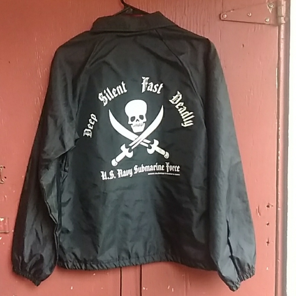 Black Skull and Sword Submarine Pirate Windbreaker